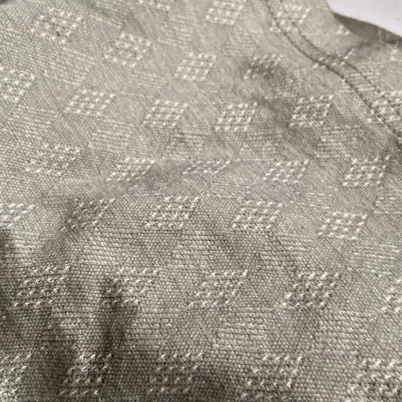 Geoffrey Beene short sleeve shirt in lovely grey green white pattern size M - Picture 6 of 6